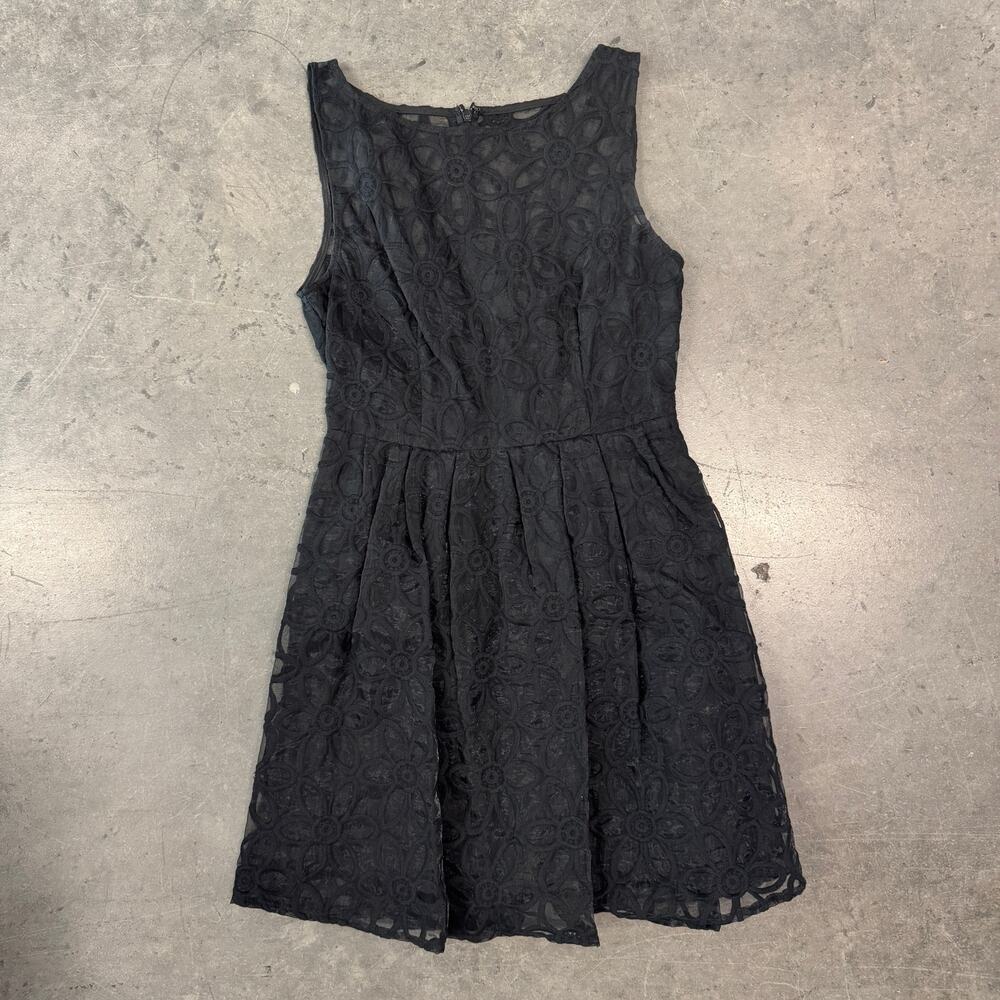 Vintage Y2k Black Lace Fit Flare Modest Sleeveless Tank Top Dress Bb Dakota 2